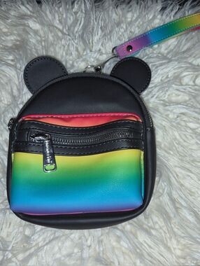 Disney Loungefly Pride Collection Rainbow Mouse Wristlet Backpack Bag 2022
